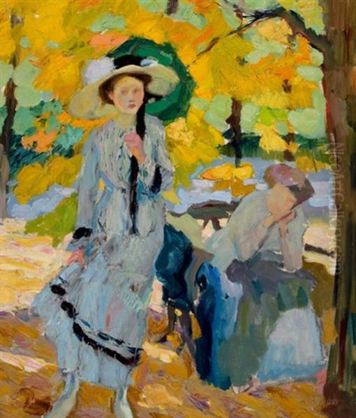 Woman With Umbrella - view 1