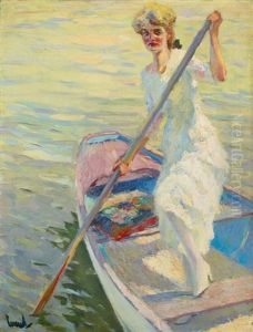 Stehendes Madchen Im Kahn by Edward Cucuel