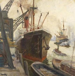 Im Hamburger Hafen: Von Der Sudsee Zuruck by Edward Cucuel