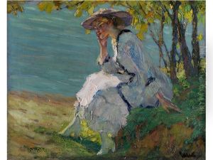 Dame Am Starnberger See - Sommertraumerei by Edward Cucuel