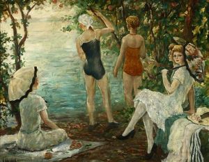 Ladies Lounging And Bathing Near A Lake Ladies Lounging And Bathing Near A Lake