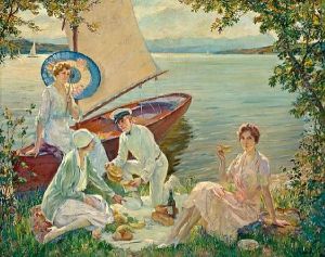Picnic On The Starnberger See by Edward Cucuel