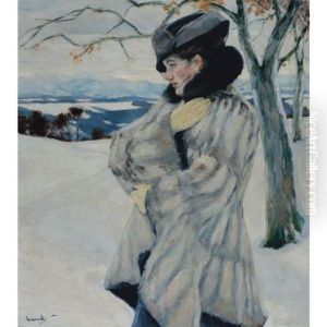 Madchen Im Pelz, Bad Tolz - Girl With Fur Coat, Bad Tolz by Edward Cucuel