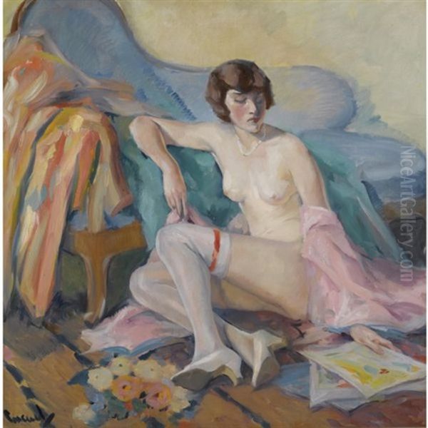 Madchen In Weissen Strumpfen - Girl In White Stockings - view 1