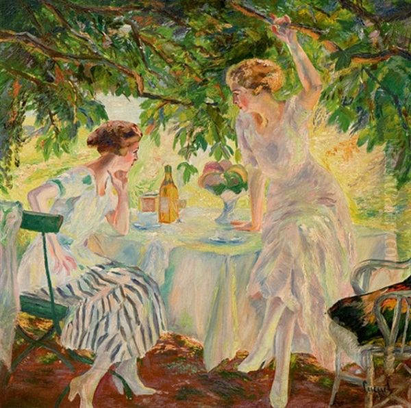 Teatime On The Shore Of The Lake Starnberg - view 1