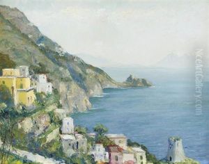 The Gulf Of Salerno, Amalfi by Edward Cucuel