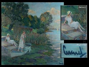 Die Kahnfahrt Am Ammersee by Edward Cucuel