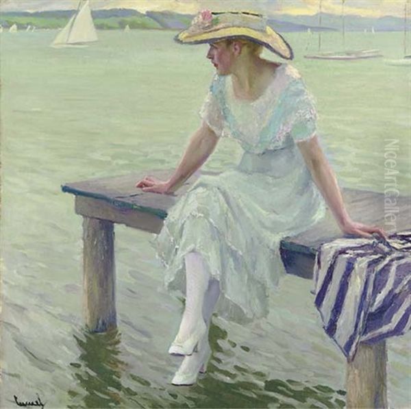 Young Woman On A Pier - view 1
