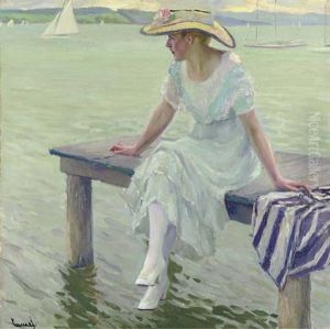 Young Woman On A Pier