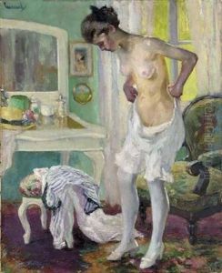 Madchen Beim Ankleiden by Edward Cucuel