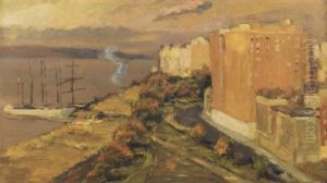 View Of The Hudson River From The Artist's Studio by Edward Cucuel