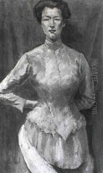 Dame In Blauem Kleid (dreiviertelportrait) - view 1