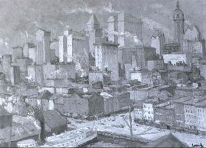 Uberseeische Turme (overseas Towers, Ny) by Edward Cucuel