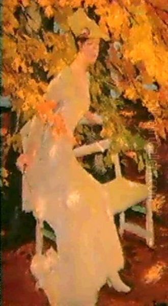 Lady Seated On A Bench - view 1