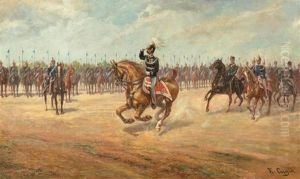 Vittorio Emmanuele With His Cavalry Men by Efisio Cugia
