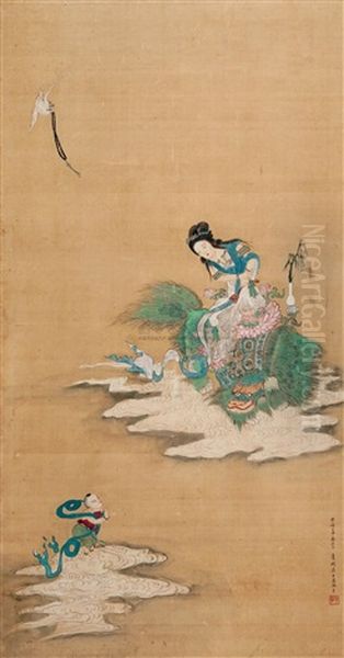 A Kid Worshiping The Goddess Of Mercy - view 1