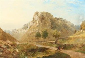 English Capriccio Landscape by George Cuitt the Younger