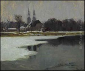 The Church At Sault-au-recollet by Maurice Galbraith Cullen
