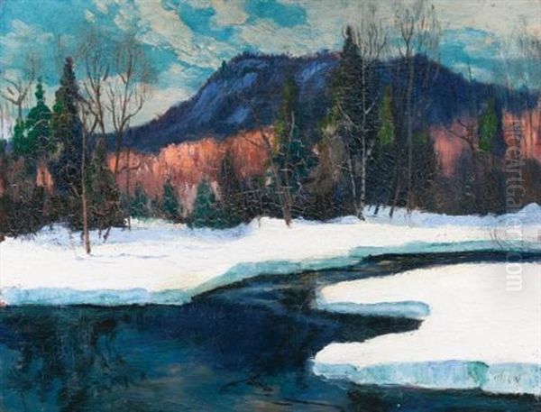 Winter Landscape With River - view 1