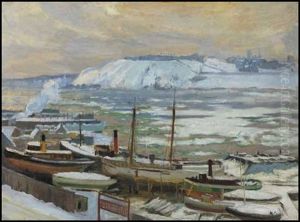 The Shipyards, Lauzon, Quebec by Maurice Galbraith Cullen