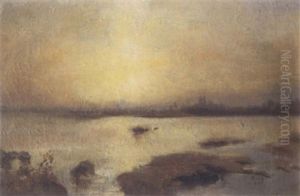 Sunset, Looking From St. Helen's Island To Montreal by Maurice Galbraith Cullen