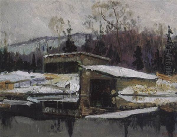 Buildings By The River - Winter - view 1