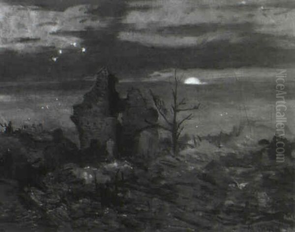World War 1 Night Battle Scene - view 1