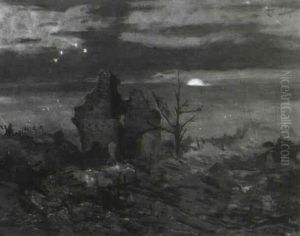 World War 1 Night Battle Scene