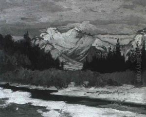 Winter Landscape With Mountains And River by Maurice Galbraith Cullen