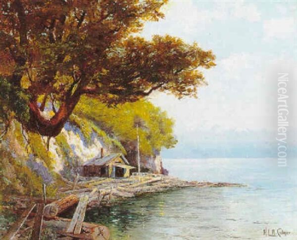 Cabin On A Mountain Lake - view 1