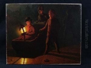 Genre, Children, Lantern, Sleigh