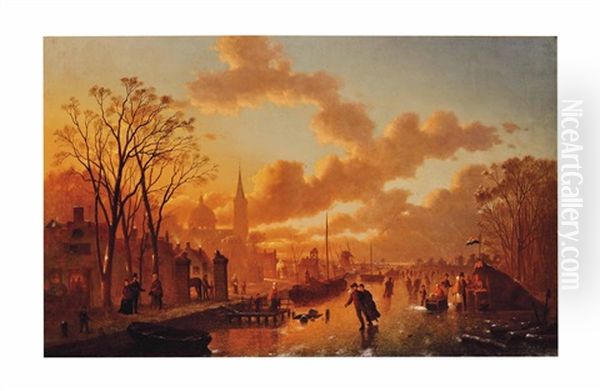 Ice Skating At Sunset - view 1