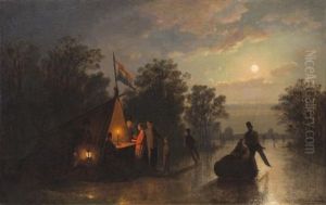 Skating By Moonlight by Johann Mongels Culverhouse