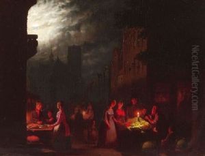 Nachtliche Marktszene In Einer Hollandischen Kleinstadt by Johann Mongels Culverhouse