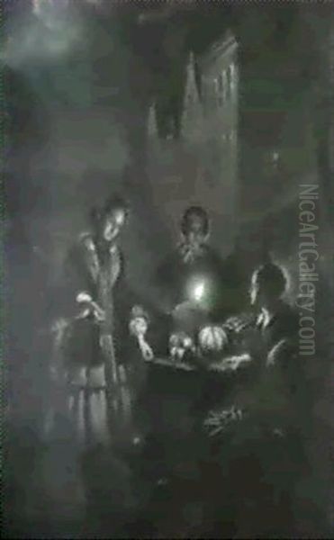 The Fruit Seller/a Night Market Scene - view 1