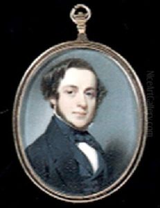 A Gentleman, Wearing Black Coat, Waistcoat And Tied Stock by Thomas Seir Cummings