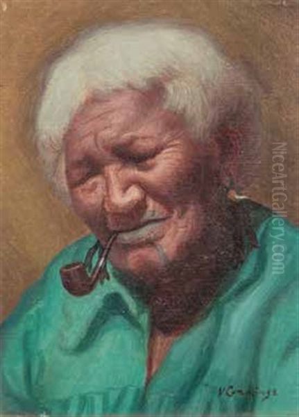 Macri Woman Smoking Pipe - view 1