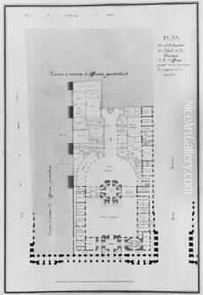 Plan Du Rez-de-chaussee Du Premier Projet De L'hotel De La Monnaie
Et De L'affinage Vers 1765 - view 1