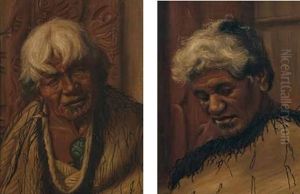 Portrait Of Harata Rewiri Tarapata, Maori Cheiftainess (+ Portrait Of Maori Cheiftainess; Pair)