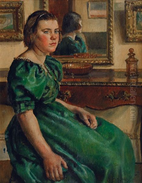 Girl In A Green Gown - view 1