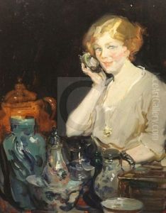 Portrait Of The Artist's Wife, Mother Of Terence Cuneo by Cyrus Cincinatto Cuneo