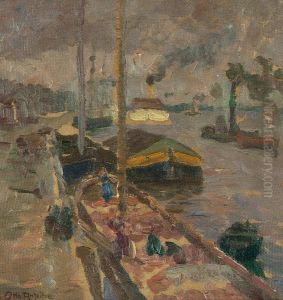 Schiffe Im Hafen by Otto Antoine