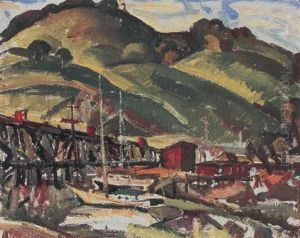 Boats Near A Bridge With Hills Beyond