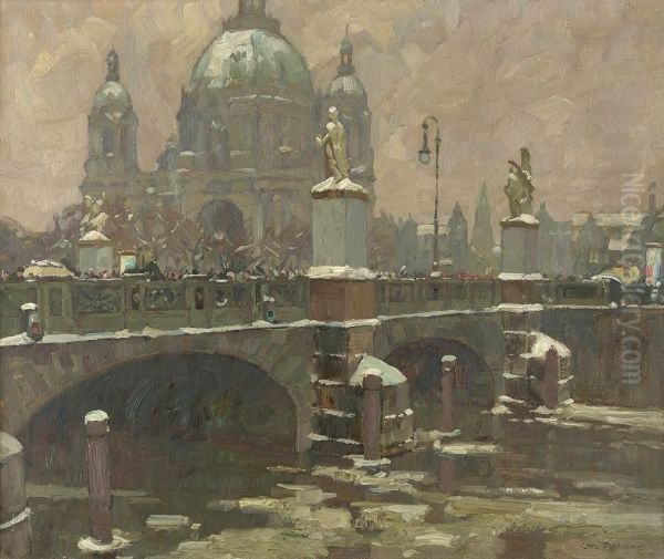 Winterliches Treiben Auf Der Schlossbrucke - view 1