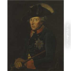 Portrait Of Frederick The Great (1712-1786), Wearing The Prussian Order Of The Black Eagle by Edward Francis Cunningham