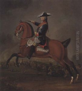 An Equestrian Portrait Of Frederick Ii Of Prussia by Edward Francis Cunningham