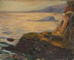 Sunset With Sea And Rocks, Seascape