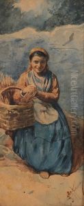 Contadina Con Cesto Dipaglia by Pierre Joseph Antoine