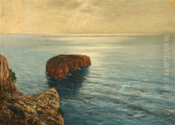 A Summer Day, The Mediterranean, Coastal Rocks In A Calm Sea - view 1