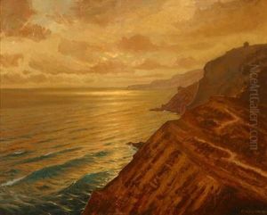 Golden Sunset, California Coast - Near Portuguese Bend, Palos Verdes by Frank William Cuprien